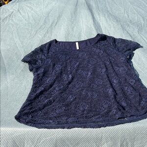 Leo & Nicole Lace Blouse Navy